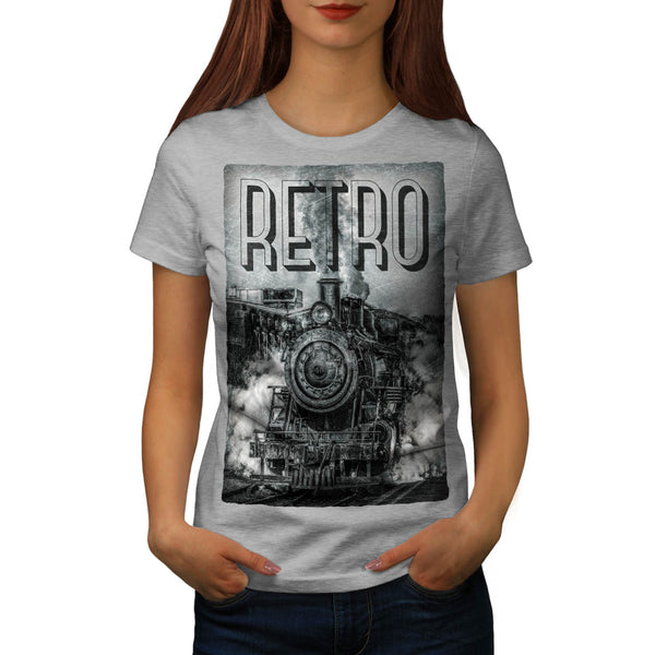 Retro Old Train Womens T-Shirt