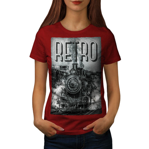 Retro Old Train Womens T-Shirt