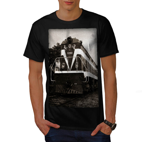 Retro Train Picture Mens T-Shirt
