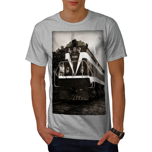 Retro Train Picture Mens T-Shirt