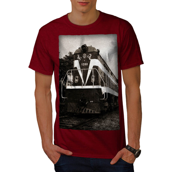 Retro Train Picture Mens T-Shirt