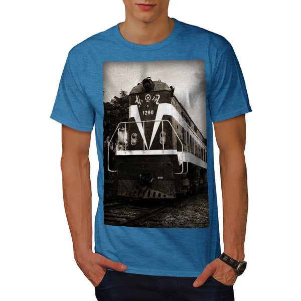 Retro Train Picture Mens T-Shirt