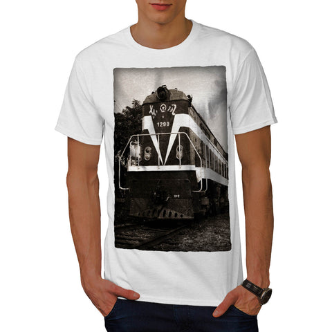 Retro Train Picture Mens T-Shirt