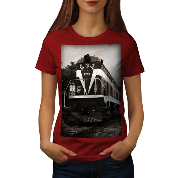 Retro Train Picture Womens T-Shirt