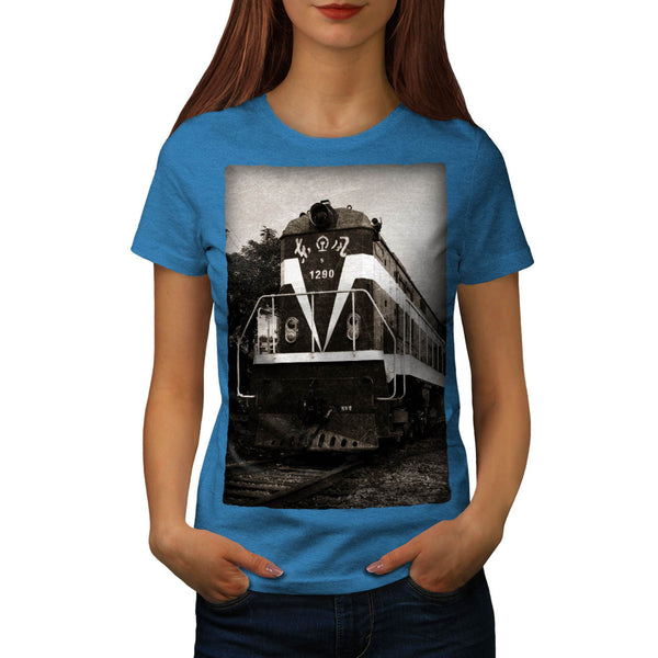 Retro Train Picture Womens T-Shirt