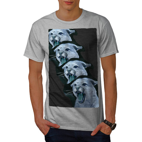 Angry Puma Jaws Teeth Mens T-Shirt