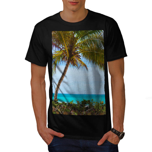 Blue Sandy Beach Mens T-Shirt