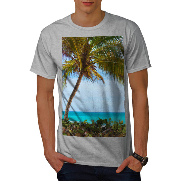 Blue Sandy Beach Mens T-Shirt