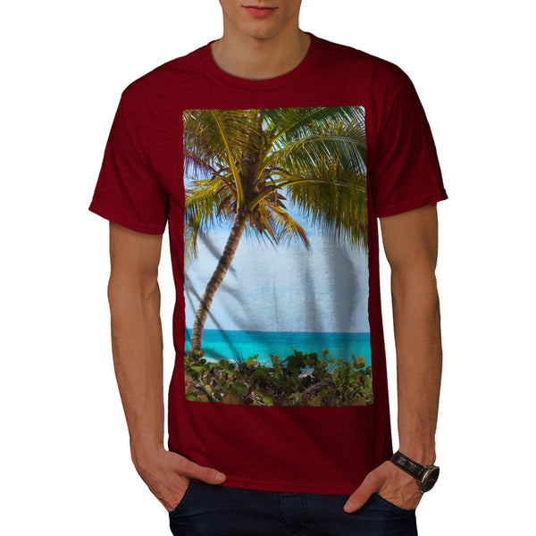 Blue Sandy Beach Mens T-Shirt