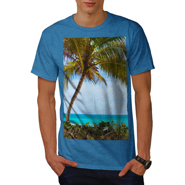 Blue Sandy Beach Mens T-Shirt