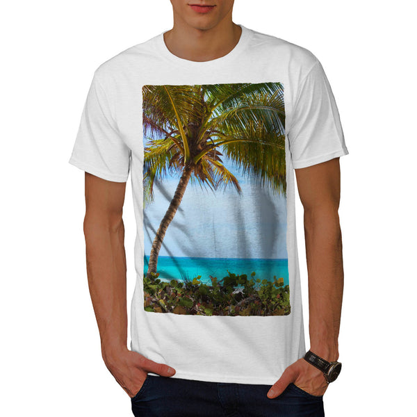 Blue Sandy Beach Mens T-Shirt