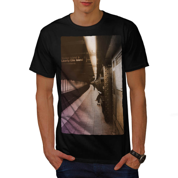 Metro Train Station Mens T-Shirt
