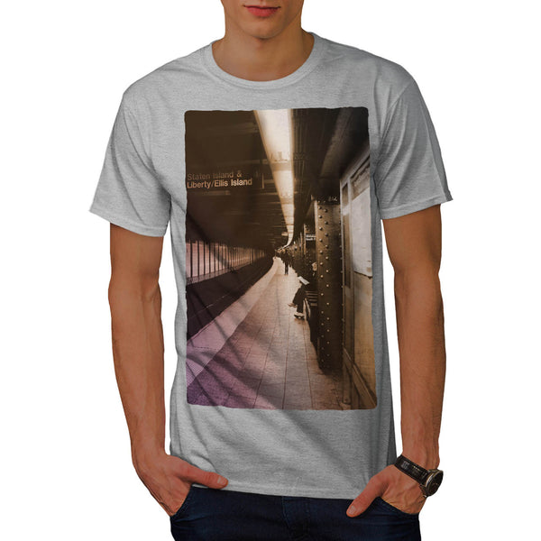Metro Train Station Mens T-Shirt
