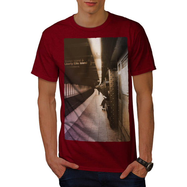 Metro Train Station Mens T-Shirt