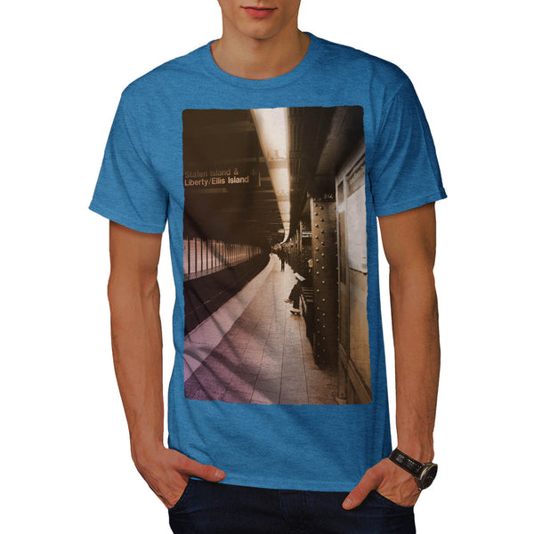 Metro Train Station Mens T-Shirt