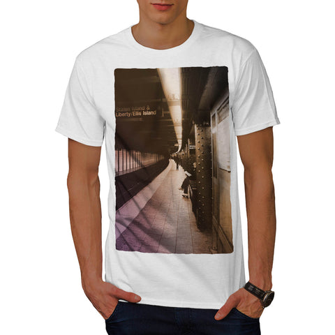 Metro Train Station Mens T-Shirt
