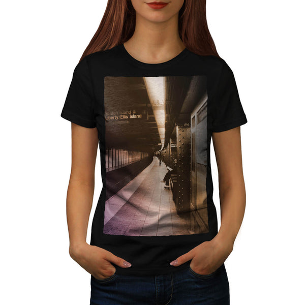 Metro Train Station Womens T-Shirt