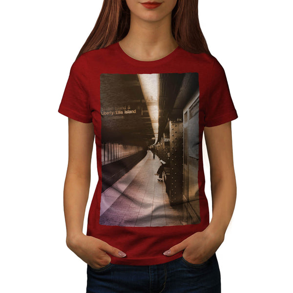 Metro Train Station Womens T-Shirt