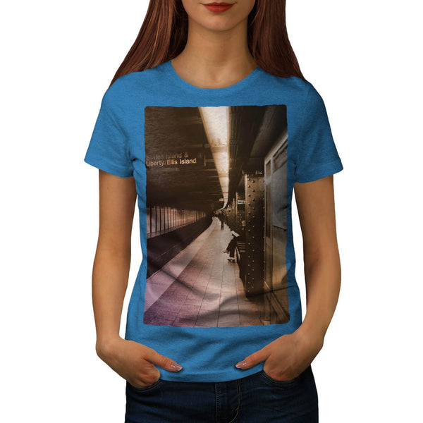 Metro Train Station Womens T-Shirt