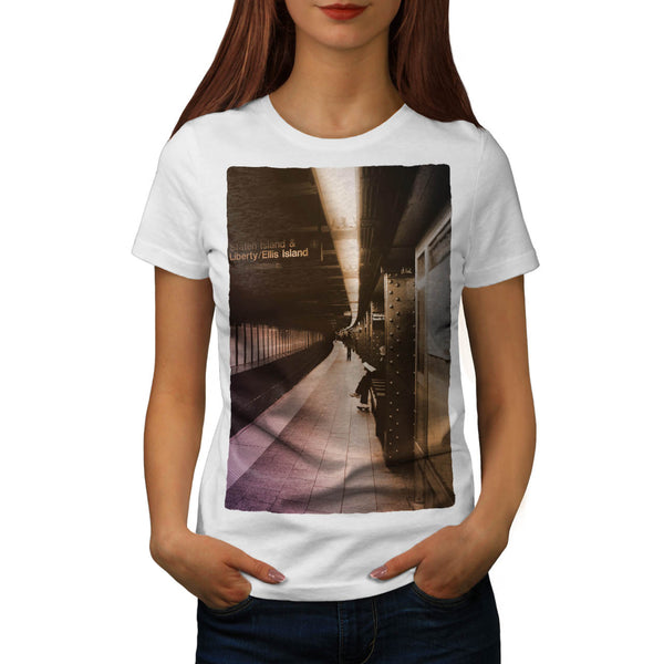 Metro Train Station Womens T-Shirt