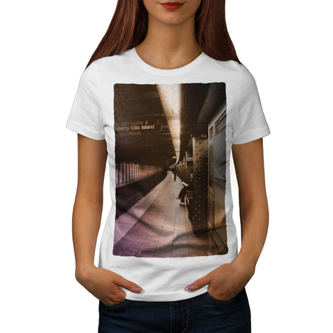 Metro Train Station Womens T-Shirt