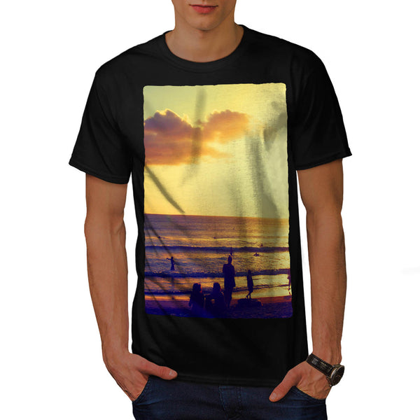Beach Sunset View Mens T-Shirt