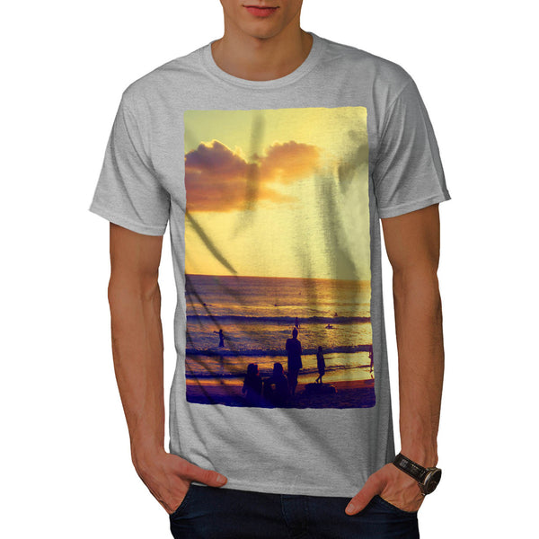 Beach Sunset View Mens T-Shirt