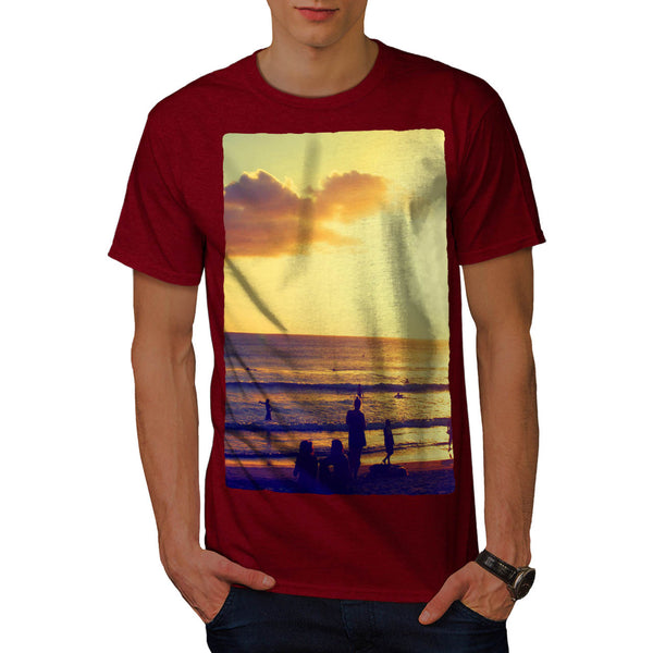 Beach Sunset View Mens T-Shirt