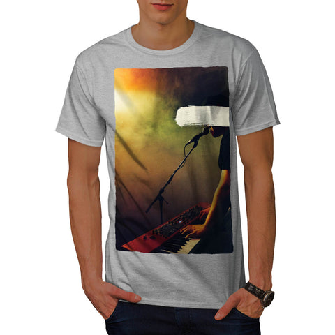Man Plays Piano Mens T-Shirt
