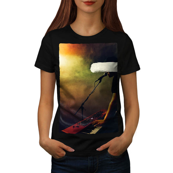 Man Plays Piano Womens T-Shirt