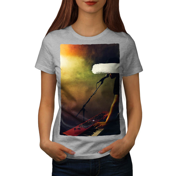 Man Plays Piano Womens T-Shirt