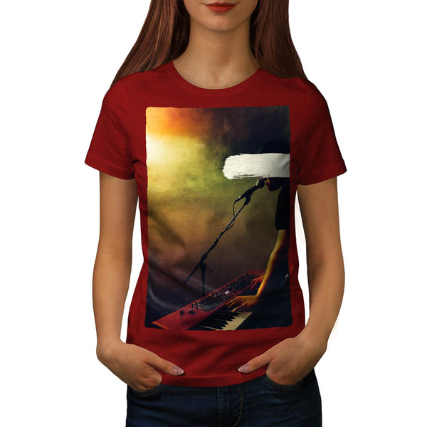 Man Plays Piano Womens T-Shirt