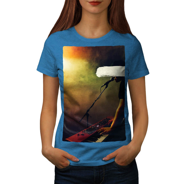 Man Plays Piano Womens T-Shirt