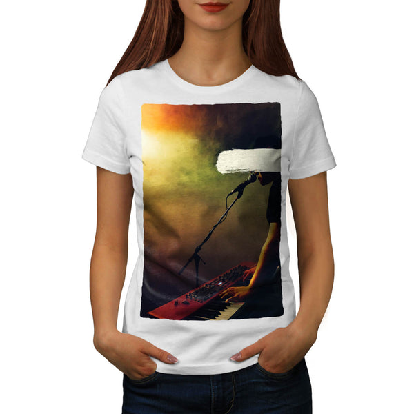 Man Plays Piano Womens T-Shirt