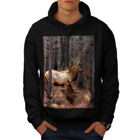 Deer Family Forest Mens Hoodie