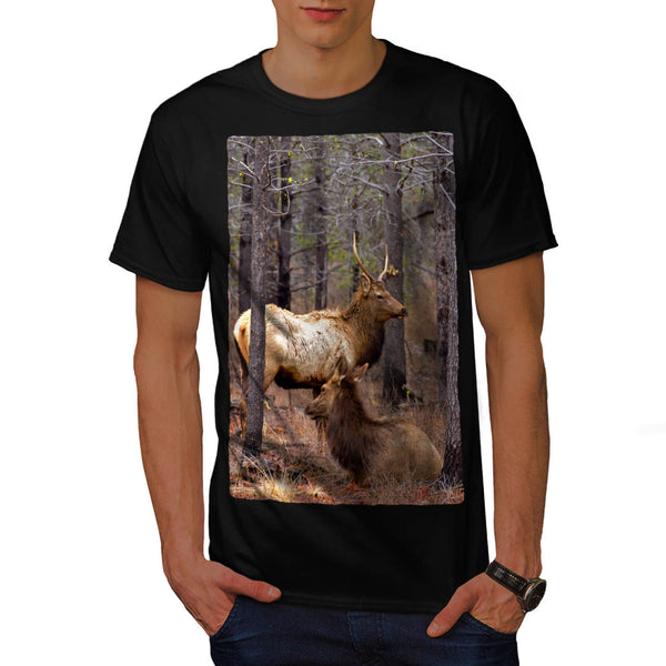 Deer Family Forest Mens T-Shirt