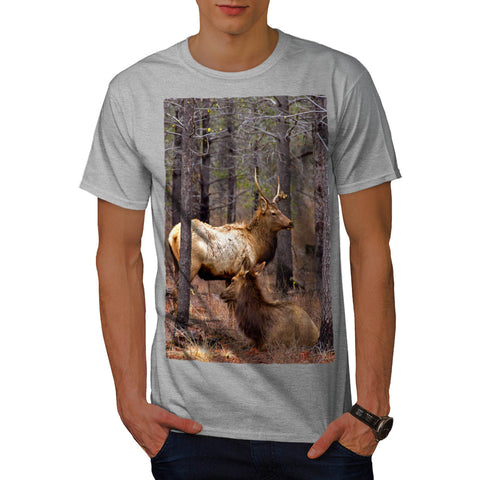Deer Family Forest Mens T-Shirt