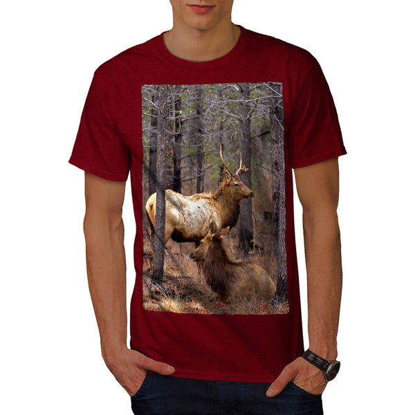 Deer Family Forest Mens T-Shirt