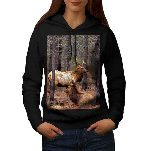 Deer Family Forest Womens Hoodie