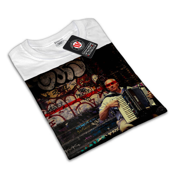 Man Plays Accordion Womens T-Shirt