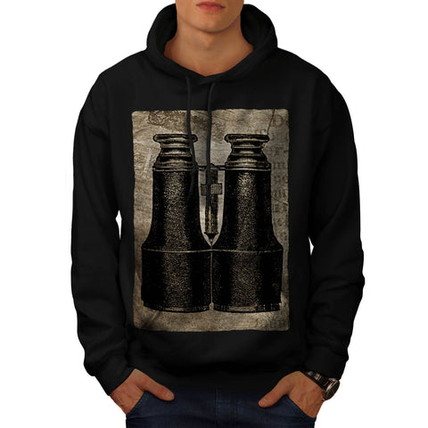 Retro Binoculars Mens Hoodie