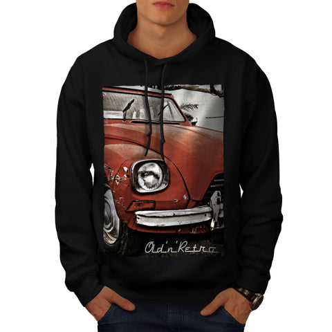 Retro Red Car Mens Hoodie