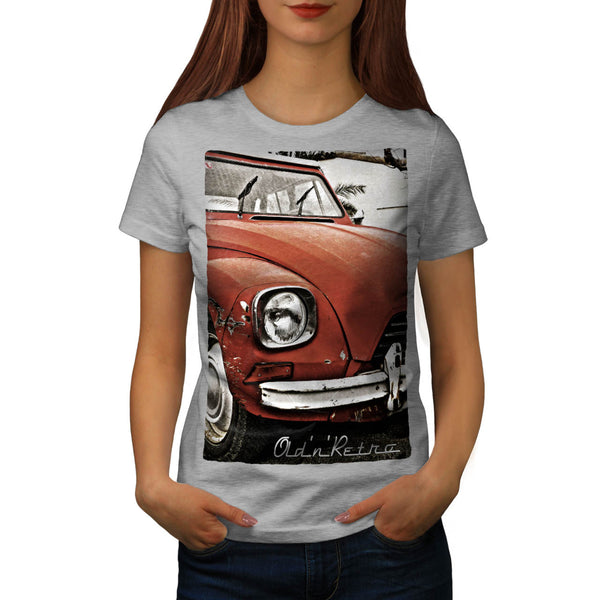 Retro Red Car Womens T-Shirt