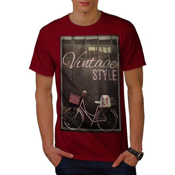 Vintage Pink Bike Mens T-Shirt