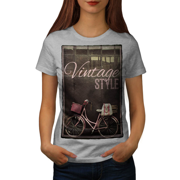 Vintage Pink Bike Womens T-Shirt