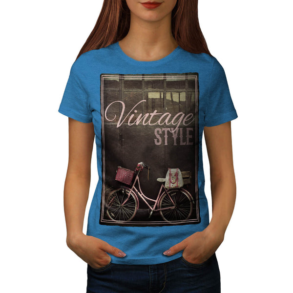 Vintage Pink Bike Womens T-Shirt