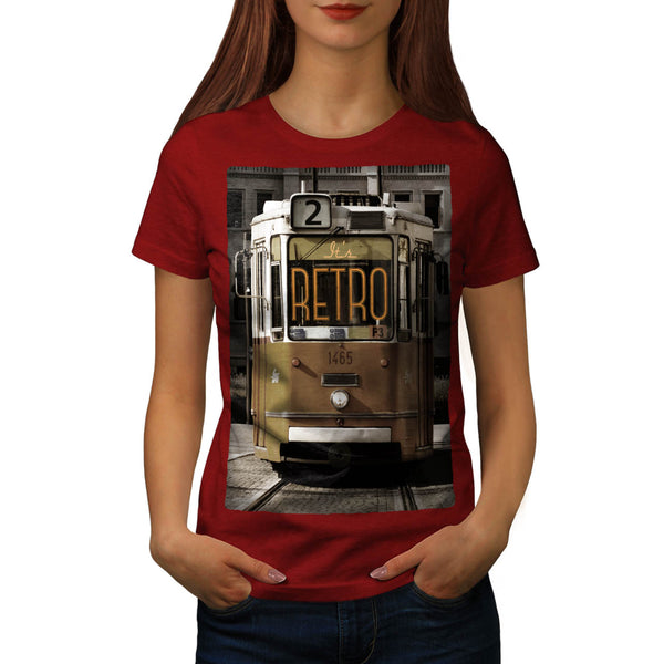 Old Retro Tram Womens T-Shirt