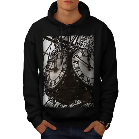 Train Station Clock Mens Hoodie