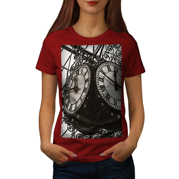 Train Station Clock Womens T-Shirt