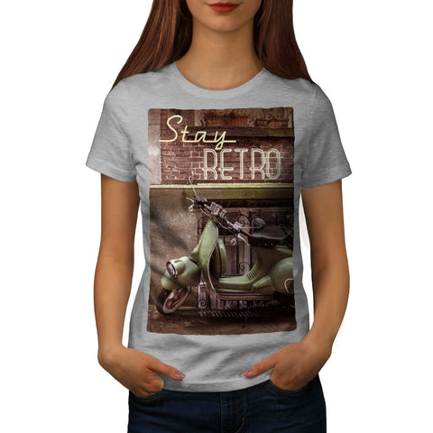 Retro Motorcycle Womens T-Shirt